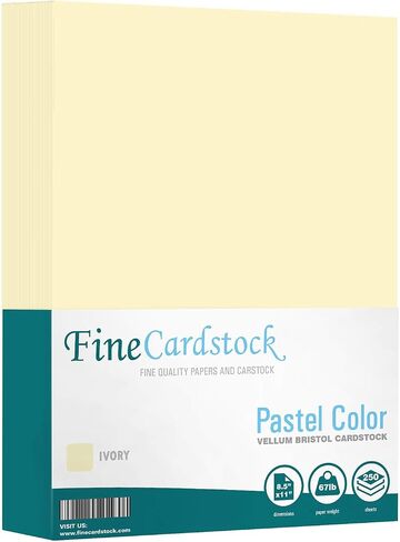 القائمة الكريمة الحجم القانوني 8.5 × 14 بوصة 67 Vellum Bristol Lightweight Card Card Cover | 1 ريم من 250 ورقة لكل عبوة in Kuwait