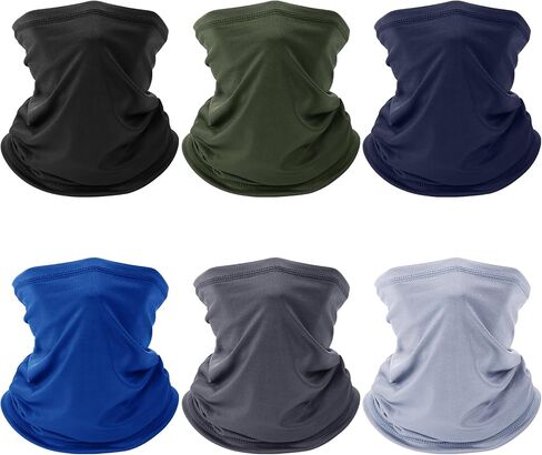 6 Pack Neck Gaiter for Men Women Gator Summer UV Dust Mask Cooling Neck Gaiters Face Cover for Sun Protection Scarf Bandana in Saudi Arabia