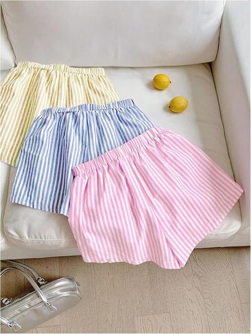 MakeMeChic Women's 3 Pack Linen Shorts Summer Comfy Sleep Pajama Boxer Shorts in Saudi Arabia