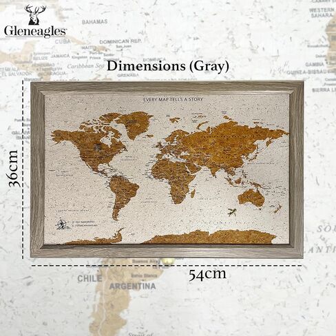 خريطة الخريطة العالمية PIN PORE MAP Frame Black Frame | pinboard مؤطرة | التصميم الخشبي كورك | شملت دبابيس الدفع | ديكور مخصص للمنزل للمسافرين in Kuwait