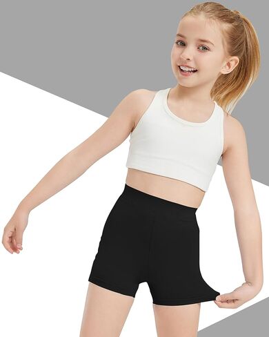 QBK Girls Basic Solid Shorts Dance Gymnastics Under Skirts Shorts Cotton for 2T-13Years Toddler Little Girls Soft Breathable in Kuwait