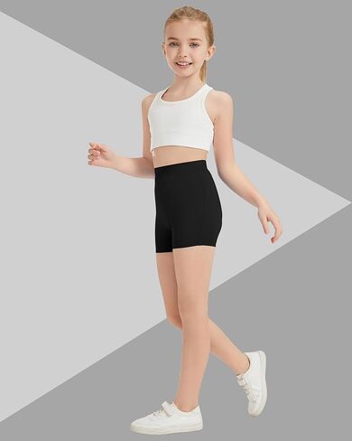 QBK Girls Basic Solid Shorts Dance Gymnastics Under Skirts Shorts Cotton for 2T-13Years Toddler Little Girls Soft Breathable in Kuwait