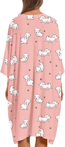 KFUBUO Plus Size Nightgowns for Women Oversized Sleep Tshirts Dress Short Sleeves Sleepwear With Pocket Fit S-5XL in Saudi Arabia
