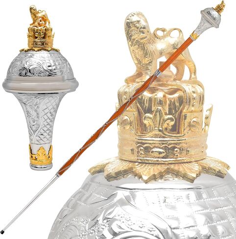 American Maces, Drum Major Maces Parade Stick Malacca Cane with Chain in Saudi Arabia