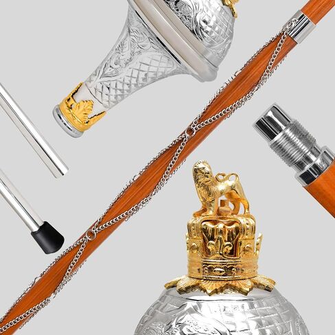 American Maces, Drum Major Maces Parade Stick Malacca Cane with Chain in Saudi Arabia