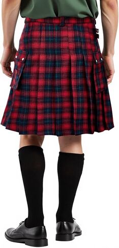 Men’s Kilt Scottish Kilts for Men Scottish Tartan Kilt Utility Kilts Scottish Traditional Kilt Plaid Tartan Skirt in Kuwait