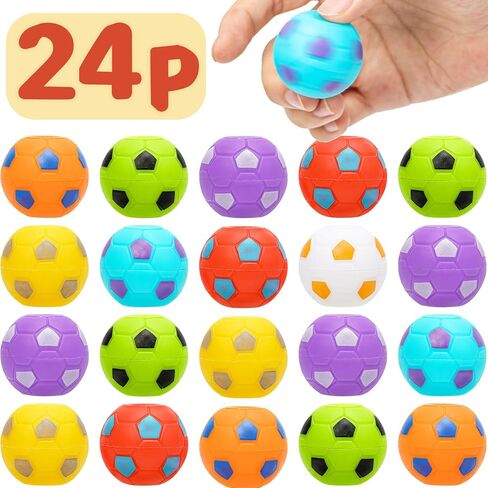 AZEN 32 Pcs Soccer Party Favors for Kids 4-8 8-12, Mini Fidget Spinners Soccer Ball Toys, Goodie Bags Stuffers for Birthday Party, Treasure Box Toys for Classroom, Return Gifts for Kids in Kuwait