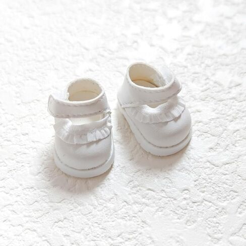 Ciunra Cute 6.7in(17cm) Doll Shoes for LUBUBU, 1 Pair of Premium Clog Shoes with Cute Decoratives, White Oil Painting Exterior Vibrant Purple Interior in Kuwait