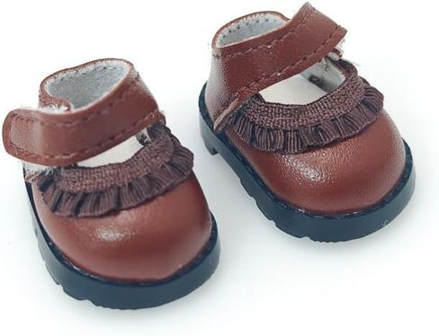 Ciunra Cute 6.7in(17cm) Doll Shoes for LUBUBU, 1 Pair of Premium Clog Shoes with Cute Decoratives, White Oil Painting Exterior Vibrant Purple Interior in Kuwait