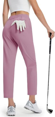 M MAELREG Women's Golf Pants with Zip Pockets 7/8 Ankle Stretch Lightweight Sweatpants for Athletic Hiking Travel Work Lounge in Saudi Arabia