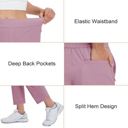 M MAELREG Women's Golf Pants with Zip Pockets 7/8 Ankle Stretch Lightweight Sweatpants for Athletic Hiking Travel Work Lounge in Saudi Arabia