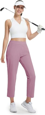 M MAELREG Women's Golf Pants with Zip Pockets 7/8 Ankle Stretch Lightweight Sweatpants for Athletic Hiking Travel Work Lounge in Saudi Arabia