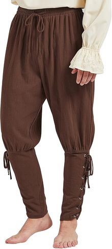 زي Century Star Renaissance Pirate Pirate Pants Ren Faire Viking Colonial Colonial Halloween Coleded in Kuwait