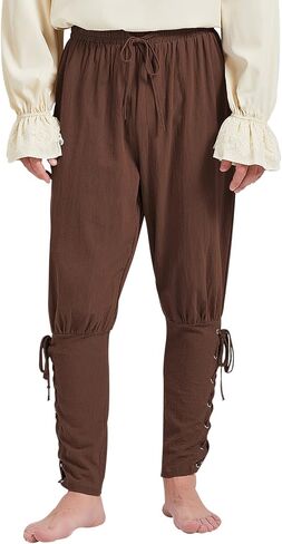 زي Century Star Renaissance Pirate Pirate Pants Ren Faire Viking Colonial Colonial Halloween Coleded in Kuwait