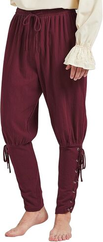 زي Century Star Renaissance Pirate Pirate Pants Ren Faire Viking Colonial Colonial Halloween Coleded in Kuwait