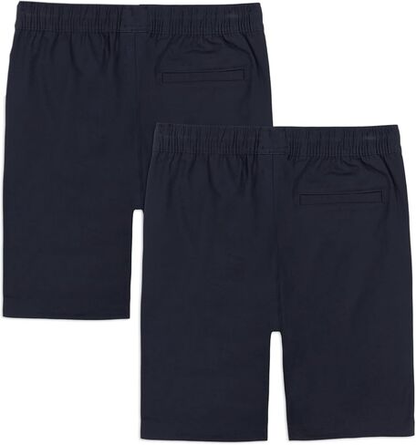 Boys' School Uniform Pull on Stretch Twill Shorts, Drawstring Waist, Multipack in Saudi Arabia