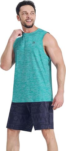 Men's Tank Tops Quick Dry Workout Muscle Gym Sleeveless Shirts UPF 50+ Sun Protection Running Beach Summer Swim Shirts in Kuwait