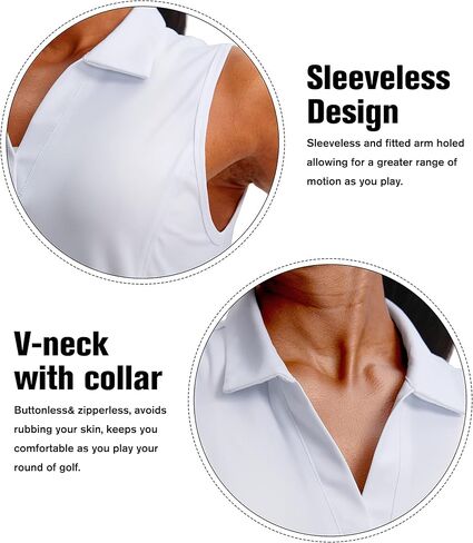G Gradual Women's Sleeveless Golf Polo Shirts Tennis Quick Dry Collared Tank Tops V-Neck Polos for Women in Saudi Arabia