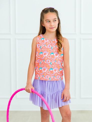 RuffleButts Girls UPF50+ Sun Protected Athletic Active Stretch Tank Top in Saudi Arabia