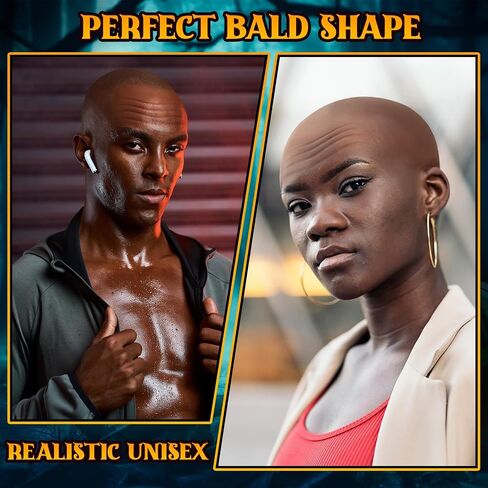Syhood 2 Pieces Halloween Bald Cap Makeup Latex Bald Head Wig Caps Cosplay Costume for Adults in Saudi Arabia
