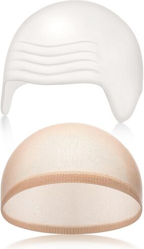 Syhood 2 Pieces Halloween Bald Cap Makeup Latex Bald Head Wig Caps Cosplay Costume for Adults in Saudi Arabia