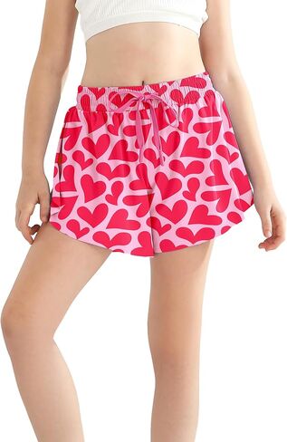 الفتيات Skorts Flowy Butterfly Shorts SPANDEX 2 في 1 مع تنورة جيب للأطفال التنس ، الرياضية ، الجري من 5 إلى 13 سنة in Kuwait