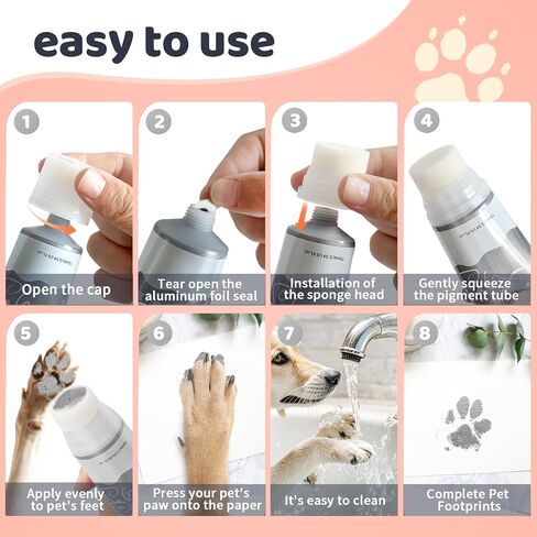nabance 2.54 fl oz black pet paw print friendly ink paint ، dog cat paw print ink safe ، non-to-to-acid acid ، gentle for Home Christmas New New Diy kuds stamp hights mom gifts in Kuwait