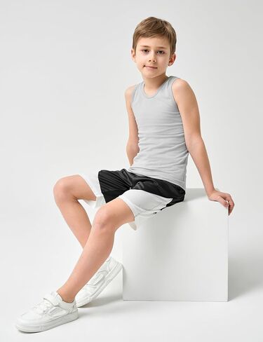 Jimonda Boys Shorts Boys Athletic Shorts Basketball Shorts Quick Dry Kids Youth Soccer Shorts with Pockets 4 Packs 7-15Years in Saudi Arabia