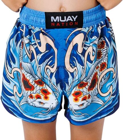 Boxing MMA Muay Thai Shorts for Kids Children Youth (3-12 Years Old) Girls Boys Trunks Grappling Training Martial Arts in Kuwait