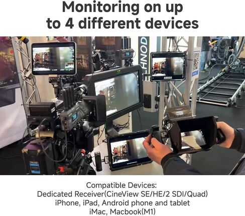 Accsoon CineView SE Wireless HDMI Transmitter and Receiver,Dual-Band Transmission,Range of 1200 ft/350m,Latency 0.05s&1080P HD Video, HDMI and SDI,Support 4 Devices in Kuwait