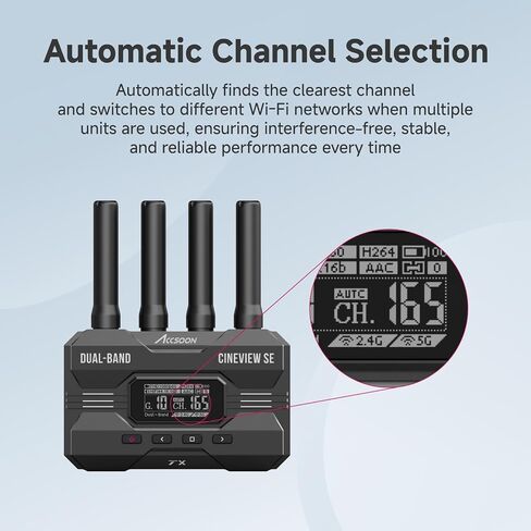 Accsoon CineView SE Wireless HDMI Transmitter and Receiver,Dual-Band Transmission,Range of 1200 ft/350m,Latency 0.05s&1080P HD Video, HDMI and SDI,Support 4 Devices in Kuwait