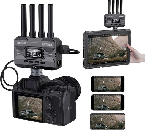 Accsoon CineView SE Wireless HDMI Transmitter and Receiver,Dual-Band Transmission,Range of 1200 ft/350m,Latency 0.05s&1080P HD Video, HDMI and SDI,Support 4 Devices in Kuwait