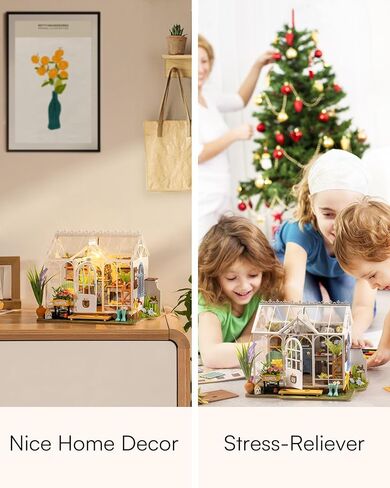 Rowood Miniature House Kits for Adults,DIY Mini House Building Kit,Wooden Dollhouse Kit with LED for Kids Teens Beginners as Birthday (Tipsy Restaurant) in Kuwait