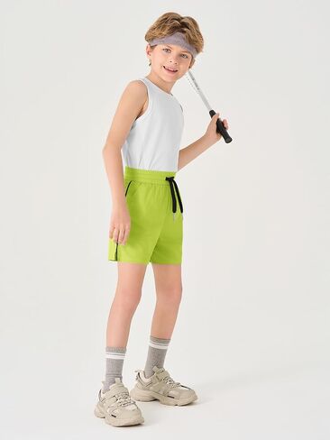 شورت أولاد Haloumoning Mesh Childs Side Side Side Slit Slit Shorts مع جيوب من 5 إلى 14 عامًا in Kuwait