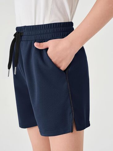 شورت أولاد Haloumoning Mesh Childs Side Side Side Slit Slit Shorts مع جيوب من 5 إلى 14 عامًا in Kuwait