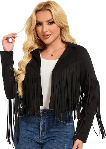 Atamet 70s Faux Faux Suede Leather Justume 60S Costume ، Halloween 2025 Fashion Tassel Potorcycle Coats in Kuwait