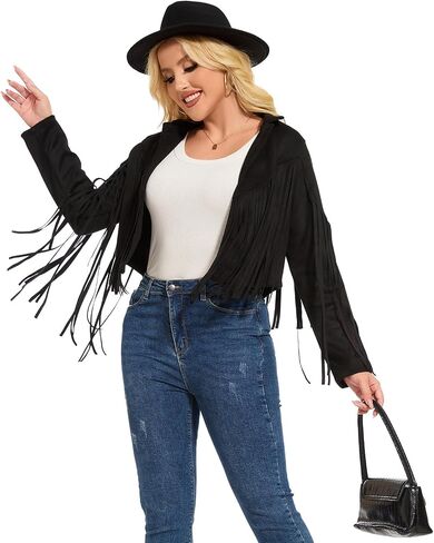 Atamet 70s Faux Faux Suede Leather Justume 60S Costume ، Halloween 2025 Fashion Tassel Potorcycle Coats in Kuwait