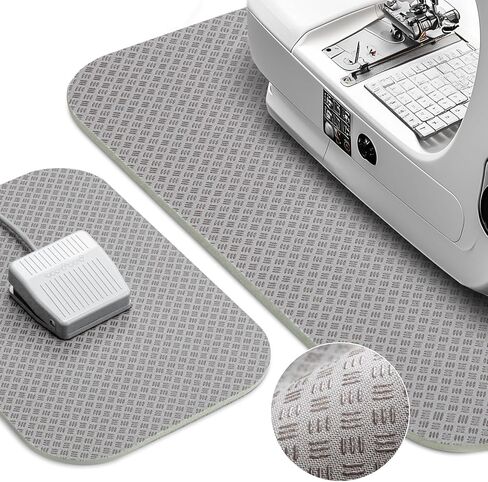 ترقية 2 أحجام حصيرة كاتبة لآلة الخياطة ، وسادة مزدوجة الجوانب غير المنزلق لدواسة قدم آلة الخياطة ، حصيرة آلة الخياطة تقلل من الاهتزاز وحركة التطريز على خياطة اللحف ، 20 "x14" و 14 "x9" - أسود in Kuwait