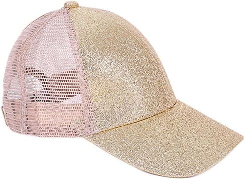 Ponycap Messy High Bun Ponytail Hat Adjustable Glitter Mesh Trucker Hat Baseball Hat in Kuwait