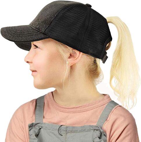 Ponycap Messy High Bun Ponytail Hat Adjustable Glitter Mesh Trucker Hat Baseball Hat in Kuwait