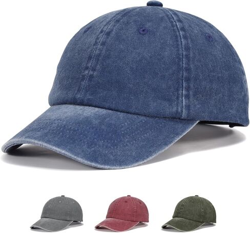 Kids Baseball Cap-Adjustable Vintage Washed Cotton Golf Hat for Boys & Girls in Kuwait