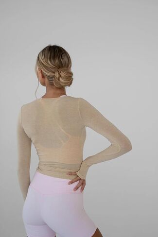 Womens Ballet Wrap Top Long Sleeve Tie Front Workout Cover Up Pilates Yoga Tops Y2k Fairy Coquette Shirt Going Out in Saudi Arabia