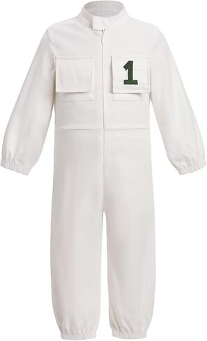 IMEKIS Baby 1st Birthday Outfit Boy Girl Long Sleeve Jumpsuit Firefighter Astronaut Halloween Cake Smash Photo Shoot in Kuwait