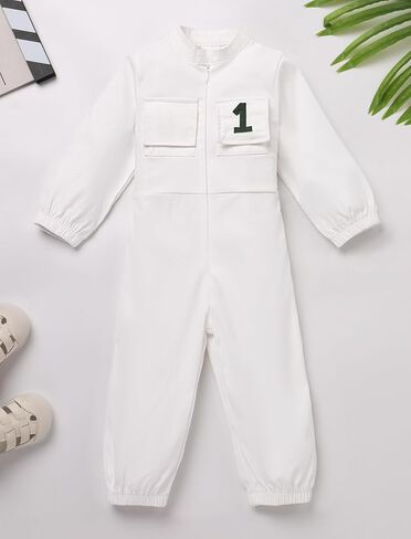 IMEKIS Baby 1st Birthday Outfit Boy Girl Long Sleeve Jumpsuit Firefighter Astronaut Halloween Cake Smash Photo Shoot in Kuwait