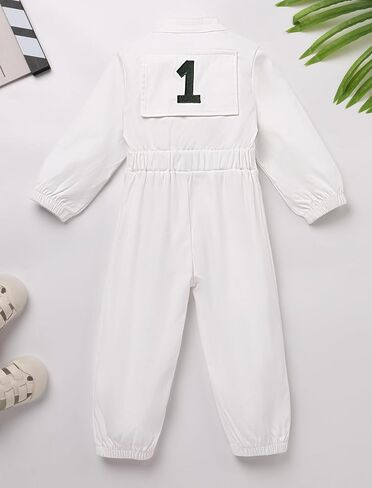 IMEKIS Baby 1st Birthday Outfit Boy Girl Long Sleeve Jumpsuit Firefighter Astronaut Halloween Cake Smash Photo Shoot in Kuwait