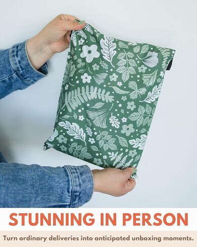 رسائل بريدية قابلة للتحلل البيولوجي من إمباك - 25 قطعة مقاس 14.5 × 19 بوصة - مظاريف شحن ذاتية الغلق ومضادة للعبث للشركات الصغيرة - حقائب بريدية مطبوعة ومقاومة للماء - مقاومة للتمزق والثقب - كاميليا بلوم in Kuwait