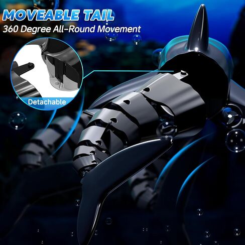 Remote Control Whale Shark Toys for Boys Kids, 1:18 Scale High Simulation Shark for Pool, 2.4Ghz Electric RC Shark Boat Fish Toys with Light & Spray, Toy Shark Gifts for 6 7 8 9 Year olds Kid Boy Girl in Kuwait