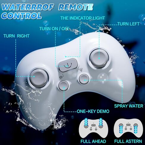 Remote Control Whale Shark Toys for Boys Kids, 1:18 Scale High Simulation Shark for Pool, 2.4Ghz Electric RC Shark Boat Fish Toys with Light & Spray, Toy Shark Gifts for 6 7 8 9 Year olds Kid Boy Girl in Kuwait