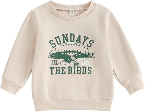 Toddler Girls Boys Fall Clothes Football Game Day Sweatshirt Tops Crewneck Pullovers Shirt Kids Football Outfit in Kuwait