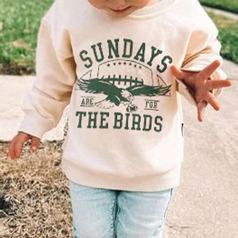 Toddler Girls Boys Fall Clothes Football Game Day Sweatshirt Tops Crewneck Pullovers Shirt Kids Football Outfit in Kuwait